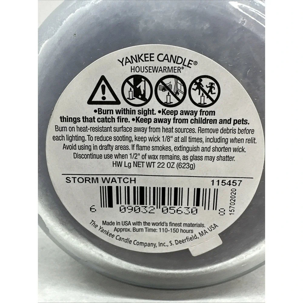 Yankee Candle Retired STORM WATCH Large Jar 22 oz New Discontinued